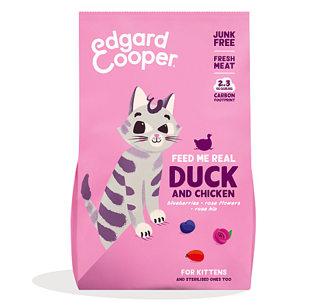 Edgard & Cooper kattenvoer Kitten Eend en Kip 2 kg
