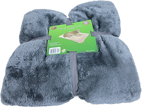 Plaid supersoft 2-zijdig lichtgrijs/grijs