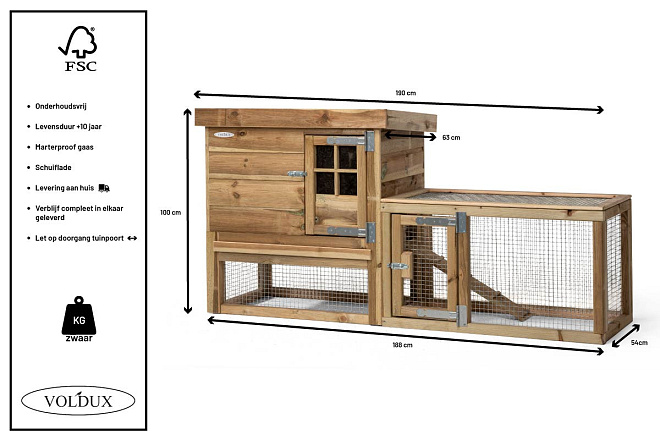 Voldux konijnenhok Gradje