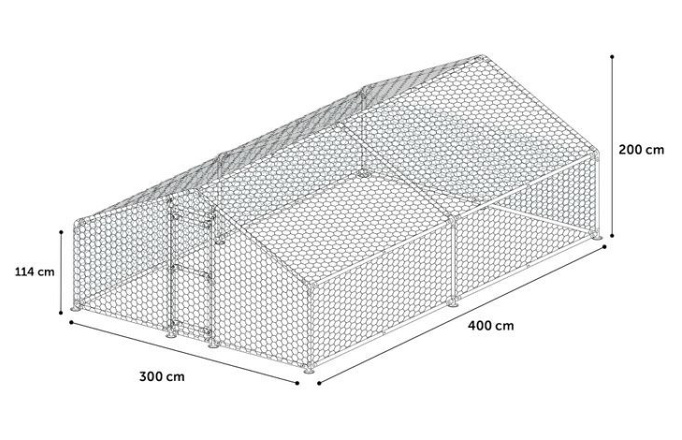 Flamingo Kippenren Doerak 4 x 3 x 2 mtr